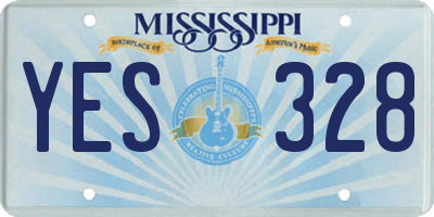 MS license plate YES328