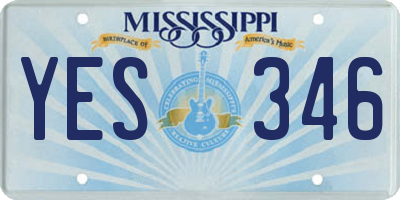 MS license plate YES346