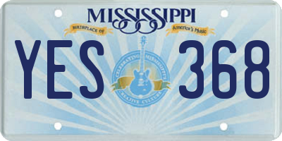 MS license plate YES368