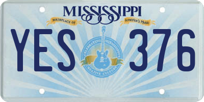 MS license plate YES376