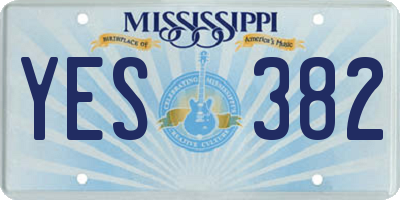 MS license plate YES382