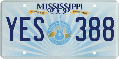 MS license plate YES388