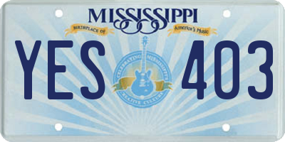 MS license plate YES403