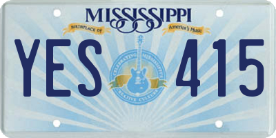 MS license plate YES415