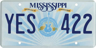 MS license plate YES422