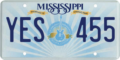 MS license plate YES455