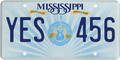 MS license plate YES456