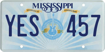 MS license plate YES457