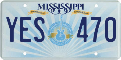 MS license plate YES470