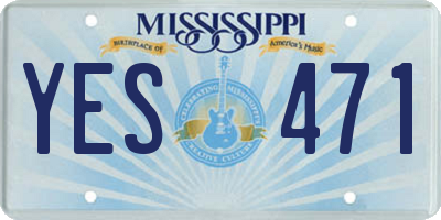 MS license plate YES471