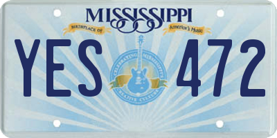 MS license plate YES472