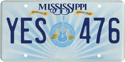 MS license plate YES476