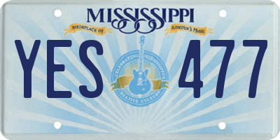 MS license plate YES477