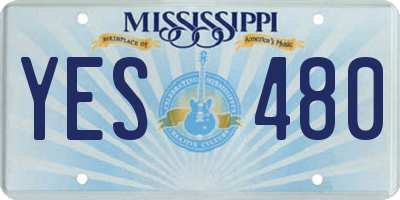 MS license plate YES480
