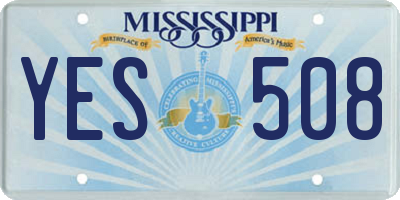 MS license plate YES508
