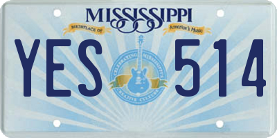 MS license plate YES514