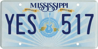 MS license plate YES517
