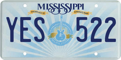 MS license plate YES522