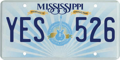 MS license plate YES526