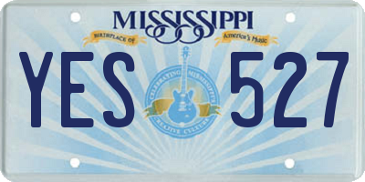 MS license plate YES527