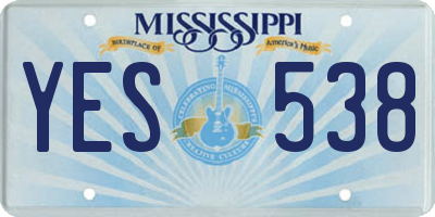 MS license plate YES538