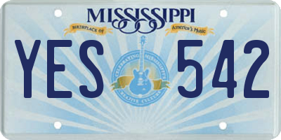 MS license plate YES542