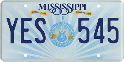 MS license plate YES545
