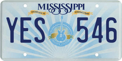 MS license plate YES546
