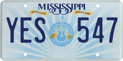 MS license plate YES547