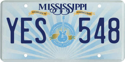 MS license plate YES548
