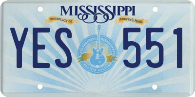 MS license plate YES551