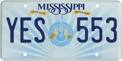 MS license plate YES553