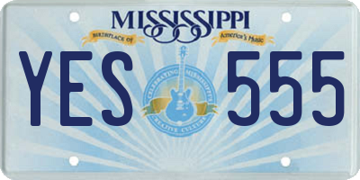 MS license plate YES555