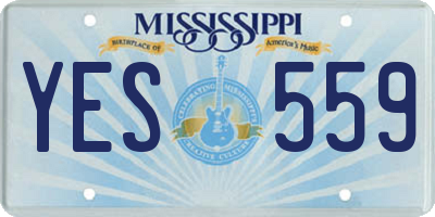 MS license plate YES559
