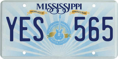 MS license plate YES565
