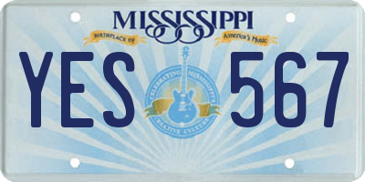 MS license plate YES567