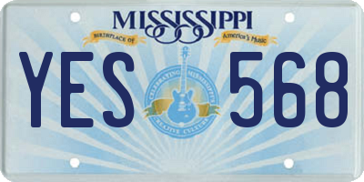 MS license plate YES568