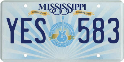 MS license plate YES583