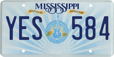 MS license plate YES584