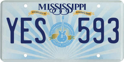 MS license plate YES593