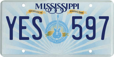 MS license plate YES597
