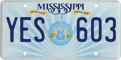 MS license plate YES603