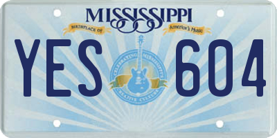 MS license plate YES604