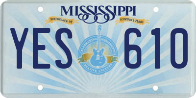 MS license plate YES610