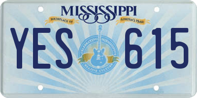 MS license plate YES615