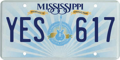 MS license plate YES617