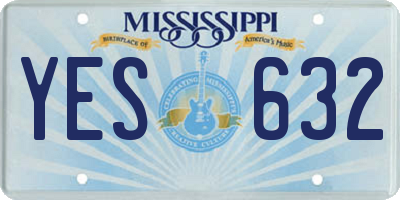 MS license plate YES632