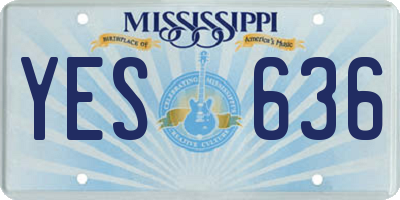 MS license plate YES636