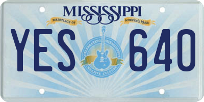 MS license plate YES640