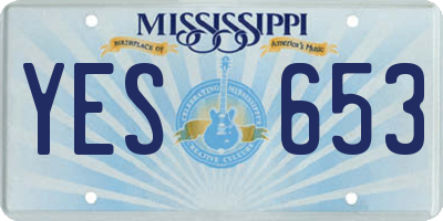 MS license plate YES653
